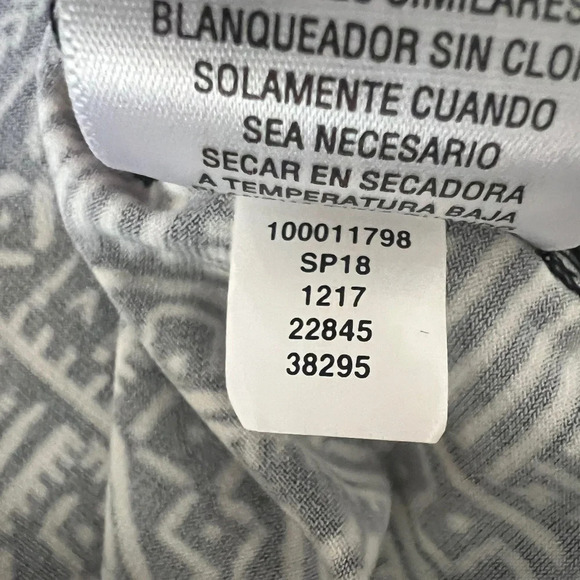 Style & Co Printed Pleated Scoop Neck Top Black and White Size XL - Picture 7 of 7